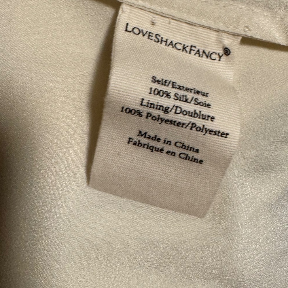 Rare LoveShackFancy Silk Dress Blue floral 0 - Picture 13 of 14